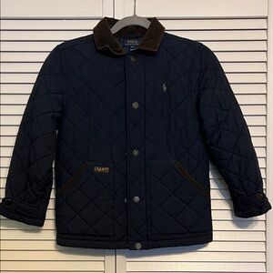 Polo by Ralph Lauren Navy Quilted Jacket with Brown Accents